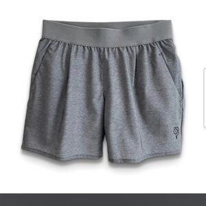Baddle Women’s 5” Stretch Woven Pickleball Short Medium Heather shadow Grey